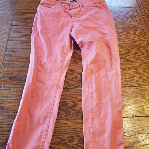 Eileen Fisher coral Pink Twill Ankle Zip Jean 10 - Picture 5 of 5